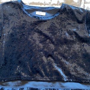 Crushed velvet crop top